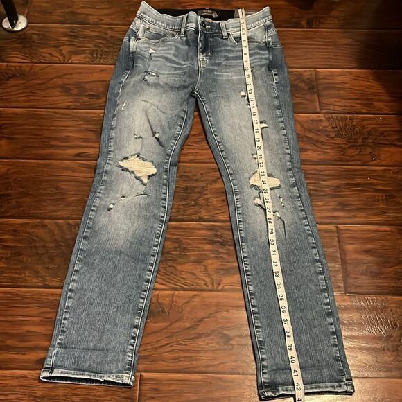 Torrid Bombshell Straight High Rise Distressed Ripped Denim Jeans Contem… - Picture 4 of 12